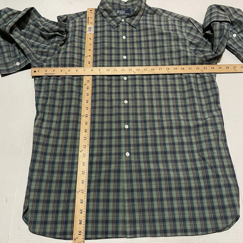 Lot Of 2 Polo‎ Ralph Lauren Mens Size XL Multicolor Plaid Check Button Up Down